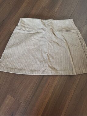 Primark Beige Corduroy Mini Skirt with Welt Pockets